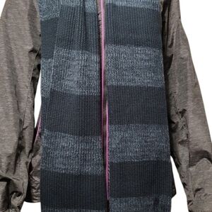 New Banana  Republic Solid Navy & Navy Tweed Knit Winter Scarf 12 x 74